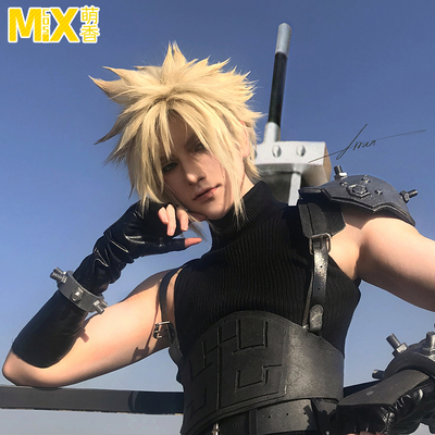 taobao agent Mengxiang FF7 Final Fantasy 7 Remake Claude COS Cos wig Cloud light golden color long horns short hair