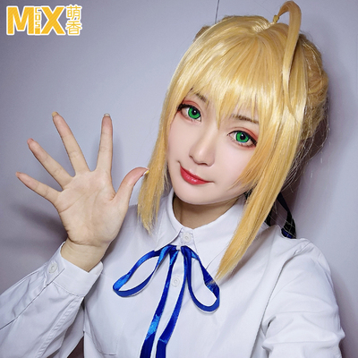 taobao agent Mengxiang Fate Fate Plate Saber big hair gold FGO Altolia cosplay wig