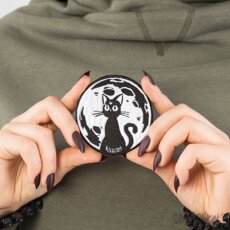 Липучка для пододеяльника 暗黑潮牌killstar keiko kitty哥特朋克摇滚黑猫月亮刺绣贴片布标