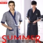 XL mặc áo choàng nam cotton mùa hè ngắn tay áo choàng tắm trong phần dài của cotton yukata cộng với chất béo trẻ và mỏng đồ ngủ sexy mới nhất 2021