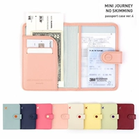 Hàn Quốc độc quyền chính hãng kẹo màu PU du lịch ngắn giữ hộ chiếu chống rò rỉ hộ chiếu bộ nam và nữ túi đựng giấy tờ xe ô tô