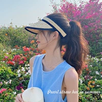 Соломенная солнцезащитная шляпа, универсальная шапка, модный солнцезащитный крем, в корейском стиле, популярно в интернете, УФ-защита