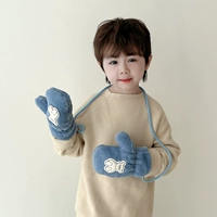 Демисезонные детские милые перчатки для мальчиков, удерживающий тепло флисовый шерстяной детский трикотажный зимний костюм мальчика цветочника