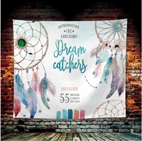 Châu âu và Mỹ ins dream catcher feather cô gái tim phòng ngủ trang trí phòng tấm thảm treo vải nền vải khăn trải bàn vải thảm vải decor