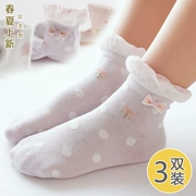 Cô gái mùa hè vớ ren mỏng trẻ em cotton lỏng miệng cung bé công chúa ren trắng vớ - Vớ