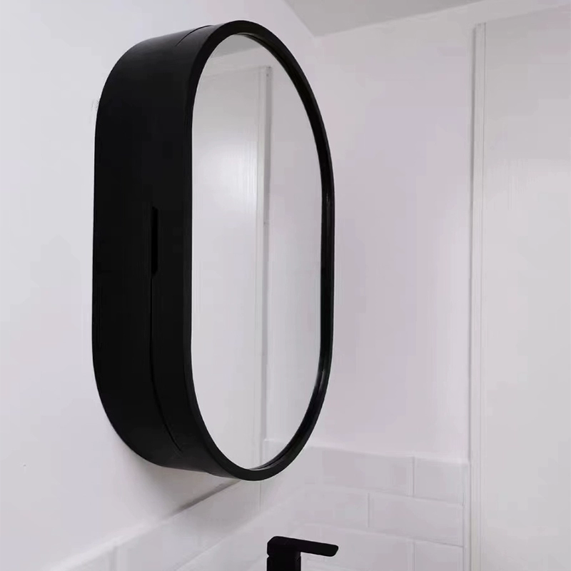 Tủ đựng gương phòng tắm hình bầu dục có đèn treo tường trang điểm toilet gương phòng tắm gương soi toàn thân treo tường tủ gương gắn tường tủ gương inox 