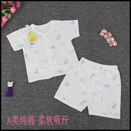 Đặc biệt cung cấp tim Beibei trẻ em mùa hè cotton ngắn tay quần short phù hợp với bé cotton T-Shirt phù hợp với siêu mỏng thoáng khí quần jean bé trai
