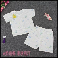 Đặc biệt cung cấp tim Beibei trẻ em mùa hè cotton ngắn tay quần short phù hợp với bé cotton T-Shirt phù hợp với siêu mỏng thoáng khí