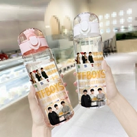Tfboys Wang Yuan Yi xi Qianxi Wang Junkai Cup Transparent Plastic Plastic Dairy Cup Portable Bouncing