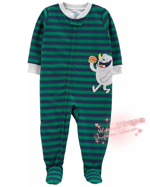 Greengoods in stock U.S.A carter " s pure cotton men and women baby Long sleeve Wrap foot Conjoined body Ha Yi needing to be done Sleeping bag Thin