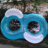 Водный надувной плавательный круг, плавательный аксессуар для влюбленных для двоих, популярно в интернете