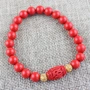 Trang sức nhỏ ban đầu Đài Loan cinnabar vòng đeo tay 8 ly may mắn ác thần bùa hộ mệnh an toàn đỏ đỏ vòng tay sinh nhật vòng tay kim cương