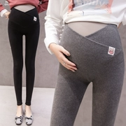 Quần legging bà bầu mùa xuân và mùa thu mỏng 2019 thời trang mới Quần bà bầu quần dài xuân hè nâng bụng bầu 9 điểm cho bà bầu - Phụ nữ mang thai quần / quần bụng