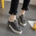 Giày nữ mùa đông Giày hai dây cotton nữ 2018 mới cộng với giày nhung học sinh Giày nữ mùa đông hoang dã Giày vải Hàn Quốc Plimsolls