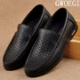 Dép nam mùa hè Giày da nam Giày đế bằng - Sandal giày lacoste nam