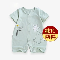 Bé ngắn tay jumpsuit cotton nam bé mùa hè ăn mặc romper bé trẻ sơ sinh 0-6 tháng phần mỏng quần áo mùa hè body suit cho be