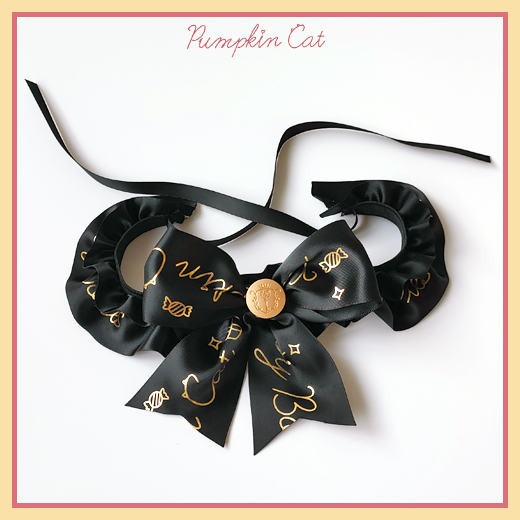 Neck Ring - Black (One)【 Slow mass 】 Pumpkin cat Candy Boxes lovely Gift box Headwear hair hoop Small things Neck ring KC