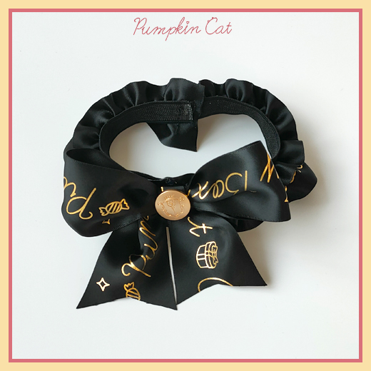 Calf Ring - Black (One)【 Slow mass 】 Pumpkin cat Candy Boxes lovely Gift box Headwear hair hoop Small things Neck ring KC