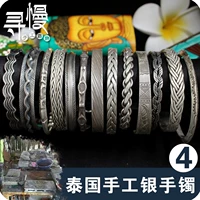 Một số lượng nhỏ tại chỗ Thái thủ công s990 bạc nguyên chất sterling bạc Thái Lan vòng tay retro cũ mở gửi bạn gái vòng tay đá phong thủy