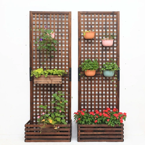 Стеновая комната с твердым деревом Стены висят цветочная подставка декоративная анти -коррозионная деревянная подвеска балкон для цветочного горшка подвесная стойка железной стенд на стене