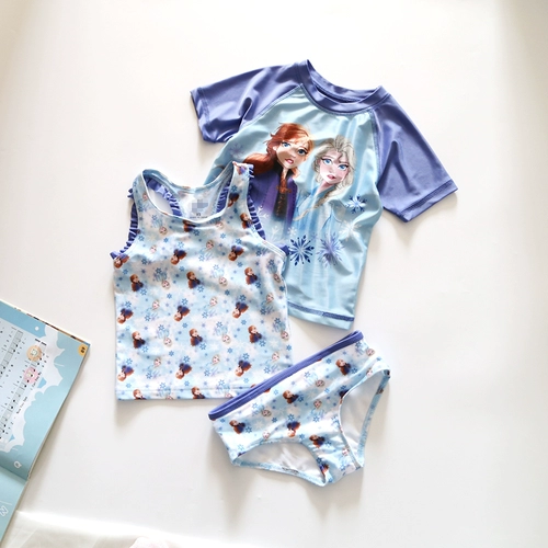 Купальник, раздельная футболка с коротким рукавом, пляжный комбинезон, европейский стиль, защита от солнца