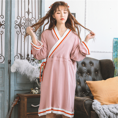 纯棉睡衣女改良汉服中国风素家居服软妹 商品反馈