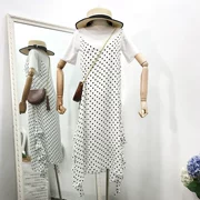 H 02 hè mới thời trang 2018 phiên bản Hàn Quốc hoang dã của áo thun cổ chữ V lệch cổ áo thun eo thấp dành cho nữ