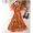 Taotao quần áo thời trang mùa hè hoang dã V-Cổ với cánh hoa tay áo cao eo màu đầm voan nữ 31399 đầm nhún eo