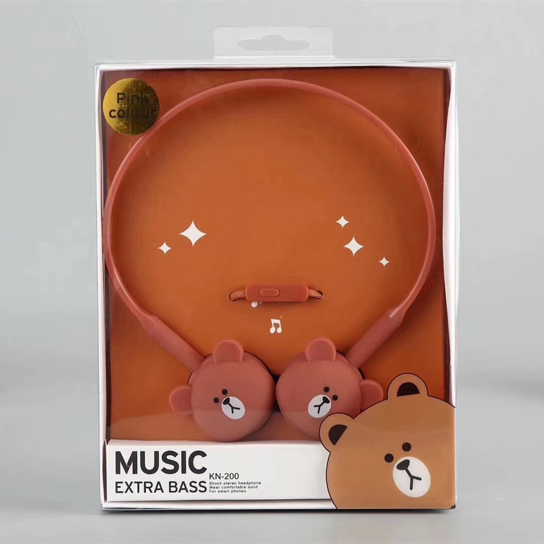 Brown Bear & HeadwearKorean version lovely Cartoon cute Rabbit rabbit Totoro motion Hanging ear type Headwear music girl student personality originality headset