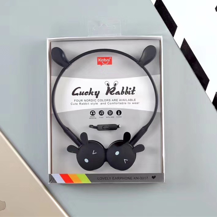 Cute Rabbit Black & HeadwearKorean version lovely Cartoon cute Rabbit rabbit Totoro motion Hanging ear type Headwear music girl student personality originality headset