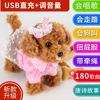 Trẻ em của đồ chơi điện dog leash puppy plush mô phỏng Teddy nữ baby boy thông minh máy điều khiển từ xa đồ chơi cho bé dưới 1 tuổi