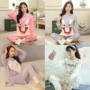Mùa xuân và mùa đông Mùa đông phiên bản Hàn Quốc của đồ ngủ nữ dài tay giản dị hoạt hình dễ thương có thể mặc bộ đồ mỏng phục vụ nhà bộ đôi cho nam nữ