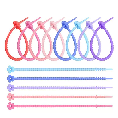 Силиконовые кабельные стяжки в форме цветка, брелок, сумка, барсетка, мобильный телефон, аксессуар, ремешок с аксессуарами, 250мм, «сделай сам»