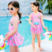 Đồ bơi bé gái Xiêm lợn Lợn mùa hè bé công chúa váy bơi Đồ bơi bé gái dễ thương áo tắm mũ bơi - Đồ bơi trẻ em