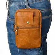 Túi da điện thoại di động 6 inch nam đeo đai đa chức năng treo túi mặt cắt ngang 6.3 inch túi da bò dọc