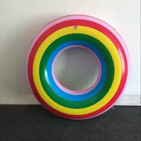 Rainbow INS bơi vòng dày người lớn trẻ em người lớn bơi vòng tròn bơi dễ thương phao cứu sinh trẻ em mới bắt đầu phao cho bé tập bơi