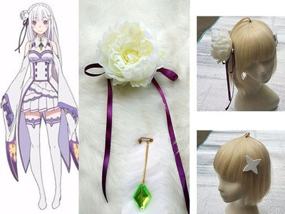 taobao agent COS props, from the beginning of the exotic life, Emilia headdress/head flower/hair ornament emerald