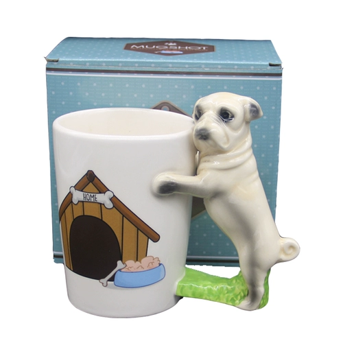 Новое животное, лежащее, чтобы защитить керамическую керамическую кружку в форме собаки Симпатичная стерео водяная чашка окрашенная керамическая чашка