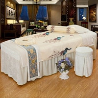 Cao cấp vẻ đẹp giường bao gồm bốn bộ sức khỏe cơ thể massage giường bìa thẩm mỹ viện đặc biệt bốn mảnh thiết lập tùy chỉnh khăn trải giường spa