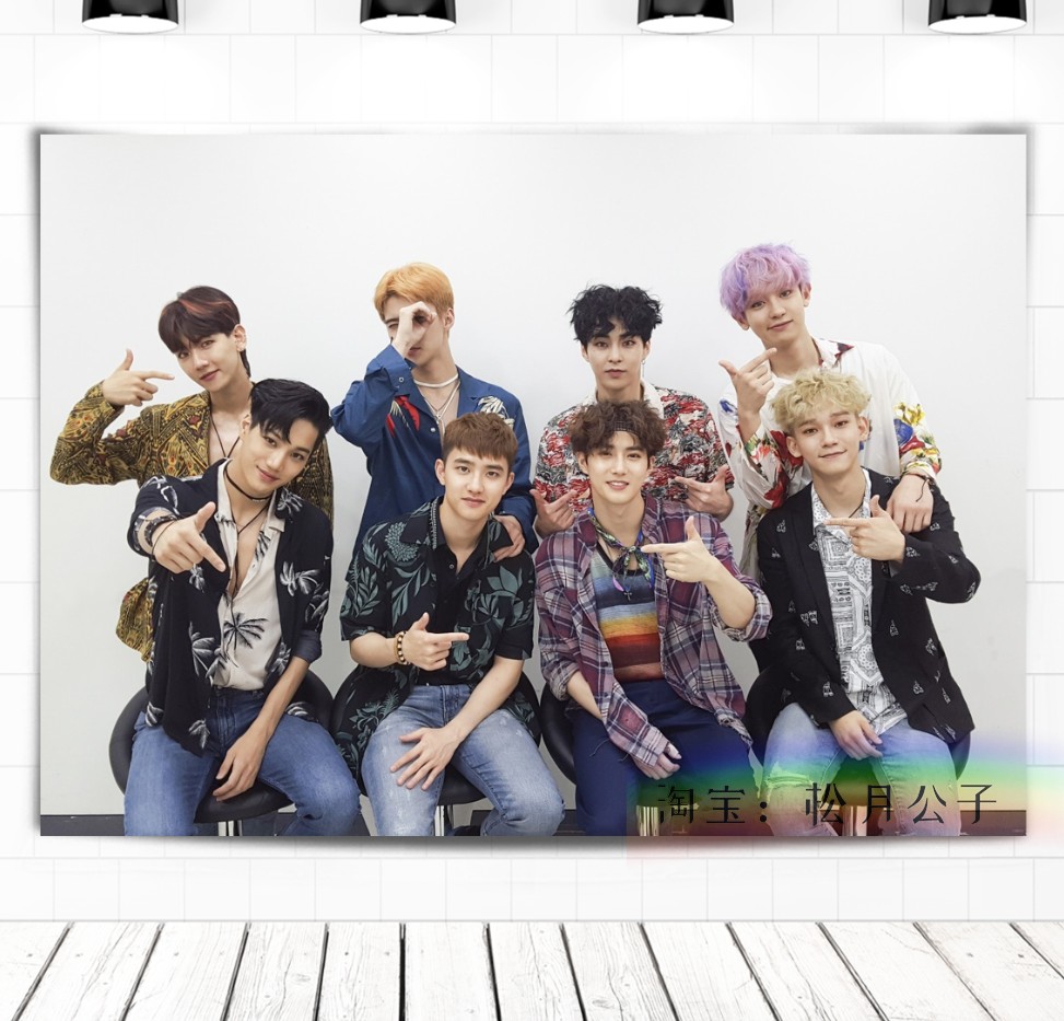 RedEXO Park canlie Bian Boxian Wu Shixun Zhang Yixing Kris Hanging cloth Wall cloth Tapestry dormitory Background cloth decorate