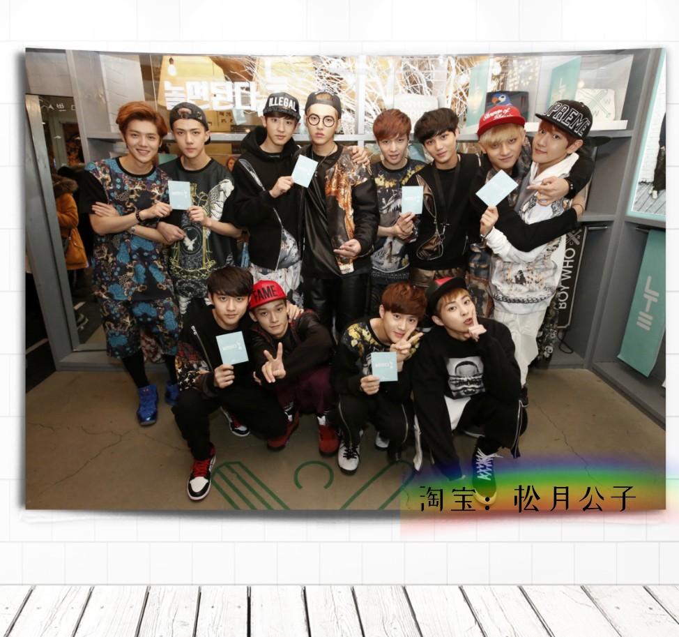 5EXO Park canlie Bian Boxian Wu Shixun Zhang Yixing Kris Hanging cloth Wall cloth Tapestry dormitory Background cloth decorate