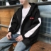 Zijun mùa xuân người đàn ông mới của đồng phục bóng chày xu hướng sinh viên trùm đầu áo len lỏng Hàn Quốc phiên bản của đẹp trai khâu tay áo áo khoác áo len dài tay Áo len