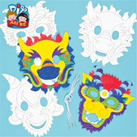 Mặt nạ rồng Trung Quốc MEIKE Năm mới Lễ hội mùa xuân mẫu giáo handmade DIY chất liệu graffiti nghệ thuật vẽ tranh thiết bị mầm non