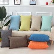 lanh bông vải gối xe sofa đệm bao gồm đồng bằng màu văn phòng gối đơn giản thắt lưng hình chữ nhật - Trở lại đệm / Bolsters