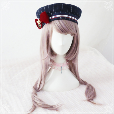 taobao agent Navy universal beret with bow, Lolita style