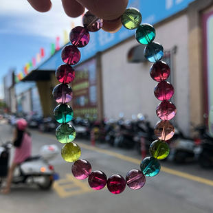Tourmaline family natural jewelry tourmaline titanium crystal beeswax and field jade gear gear, Morgan Morgan Morgan Stone Sea Lan Treasure Super Seven bracelets