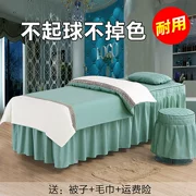 Beauty khăn trải giường cotton gia đình bốn thanh lịch thẩm mỹ viện dầu gội đầu massage đơn giường chăn trải giường tùy chỉnh với lỗ - Trang bị tấm