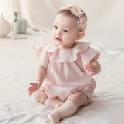 Y267 Hàn Quốc nhập khẩu chính hãng quần áo trẻ em công chúa nữ váy bé gái Xiêm romper áo choàng dài tay một mảnh - Áo liền quần