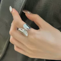 Глянцевое универсальное брендовое кольцо, серебро 925 пробы, на указательный палец
