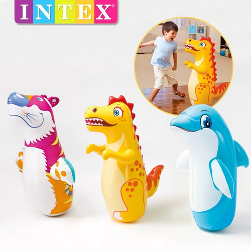 Intex, надувная детская неваляшка, боксерская груша, интеллектуальная игрушка для спортзала, увеличенная толщина, раннее развитие